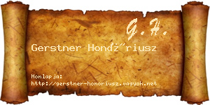 Gerstner Honóriusz névjegykártya